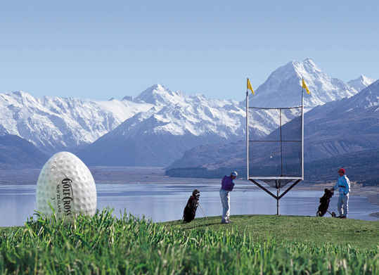 Golfing in New Zealand with goals instead of holes
